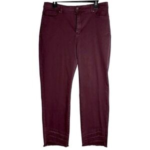 John Mark Size 16 Skinny Crop High Society Frayed Jeans Plum  Frayed Jeans